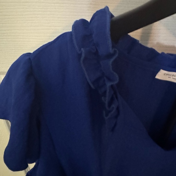 Royal Blue Ruffled Dress - Picture 4 of 7